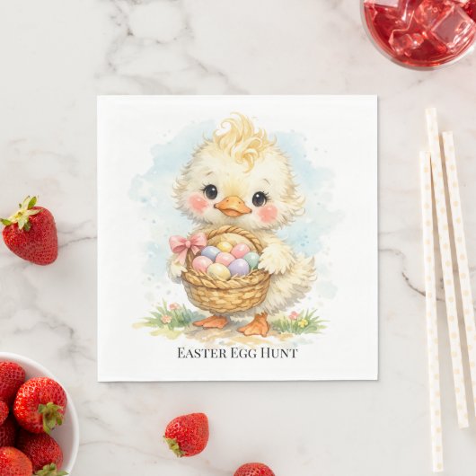 Cute Duckling Easter Egg Party Servet (Insitu)
