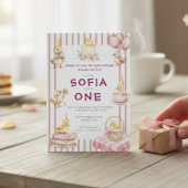 Cute Duckling First Birthday Invitation Kaart