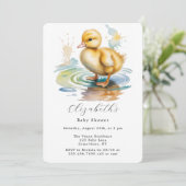 Cute Duckling Gender Neutral Baby Shower Kaart (Staand voorkant)