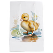 Cute Duckling Geslachtsneutrale Babyshower Medium Cadeauzakje (Achterkant)