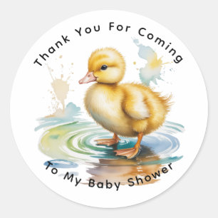 Cute Duckling Geslachtsonzijdige Babyshower Ronde Sticker
