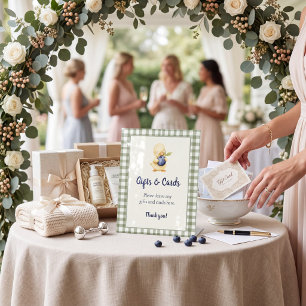 Cute Duckling Gingham Cadeaus voor een babyshower Reclamebord Met Voetstuk