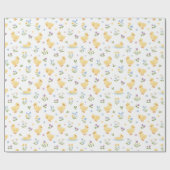 Cute Ducklings and Wildflowers Pattern Cadeaupapier (Vlak)