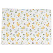 Cute Ducklings and Wildflowers Pattern Groot Cadeauzakje (Achterkant)