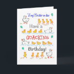 Cute Ducklings Quacking Birthday, Brother-in-law Kaart<br><div class="desc">A light-hearted Birthday Card for a Brother-in-law,  with rows of cute ducklings with balloons,  following their Mother,  from a handpainted watercolour illustration by Judy Adamson. You can also change the inside text if you wish.</div>