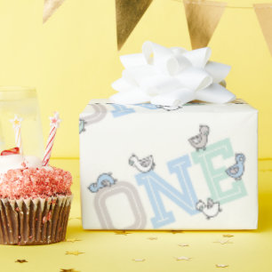 Cute Ducks Big One Boy 1st Birthday Gift Wrap Cadeaupapier