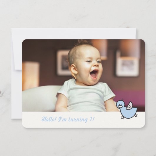 Cute Ducks Big One Boy 1st Birthday Party Invite Kaart (Achterkant)