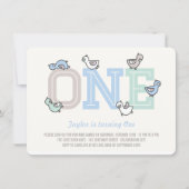 Cute Ducks Big One Boy 1st Birthday Party Invite Kaart (Voorkant)