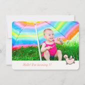 Cute Ducks Big One Girl 1st Birthday Party Invite Kaart (Achterkant)