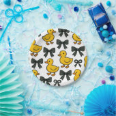 Cute Ducks & Bows Party Paper Plates Papieren Bordje (Feest)