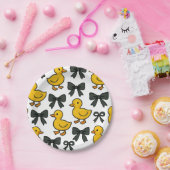 Cute Ducks & Bows Party Paper Plates Papieren Bordje (Feest)