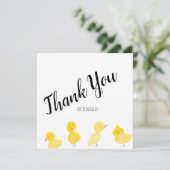 Cute Ducks Hand Waterverf Baby shower Dank u wel (Staand voorkant)
