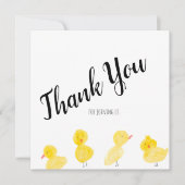 Cute Ducks Hand Waterverf Baby shower Dank u wel (Voorkant)