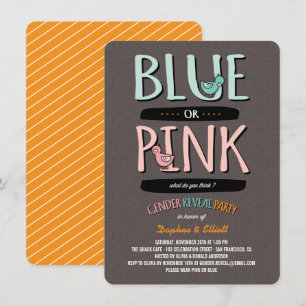 Cute Ducks Pink of Blue Baby Gender Reopenbaarmaki Kaart