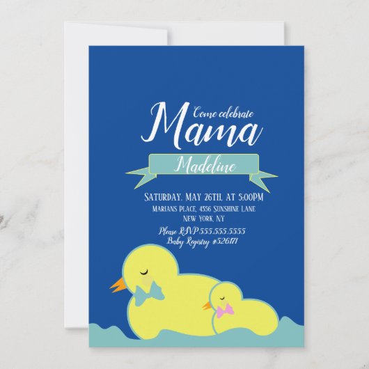 Cute Ducks Yellow Blue Pink Baby shower Kaart (Voorkant)