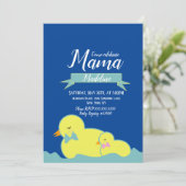 Cute Ducks Yellow Blue Pink Baby shower Kaart (Staand voorkant)