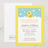 Cute Ducky Bubbles Bath Baby shower Party Kaart (Voorkant / Achterkant)