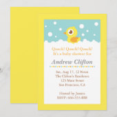 Cute Ducky met Bubbles Baby shower Party Kaart (Voorkant / Achterkant)