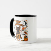Cute Duitse Herdershond Halloween Mok (Voorkant links)