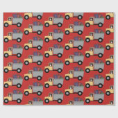 Cute Dump-vrachtwagenpatroon drijfschrap Cadeaupapier (Vlak)