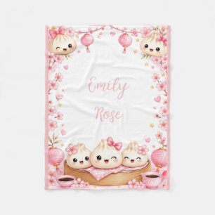 Cute Dumpling Meisje Baby Shower Cadeau Fleece Deken