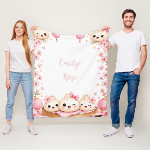 Cute Dumpling Meisje Verjaardagsfeest Cadeau Fleece Deken