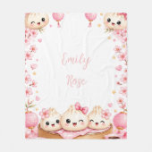 Cute Dumpling Meisje Verjaardagsfeest Cadeau Fleece Deken (Voorkant)