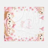 Cute Dumpling Meisje Verjaardagsfeest Cadeau Fleece Deken (Voorkant (Horizontaal))