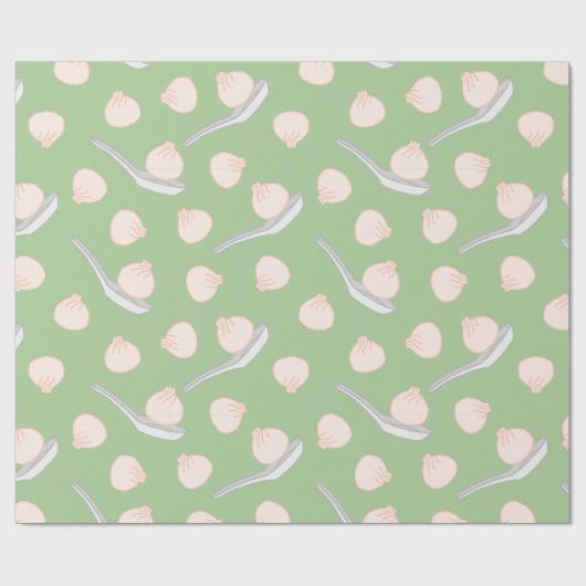 Cute Dumpling Pattern Wrapping Paper Cadeaupapier (Vlak)