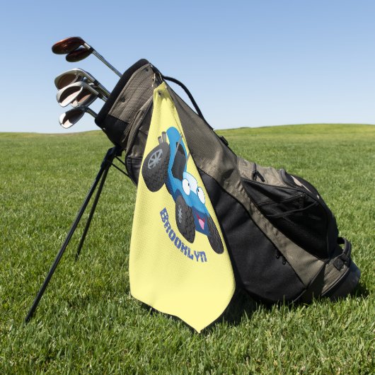 Cute dune buggy off road vehicle cartoon  golfhanddoek (Groen)