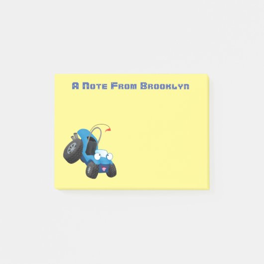 Cute dune buggy off road vehicle cartoon  post-it® notes (Voorkant)