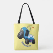 Cute dune buggy off road vehicle cartoon tote bag (Achterkant)