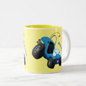 Cute dune buggy off road vehicle cartoon  tweekleurige koffiemok (Voorkant rechts)