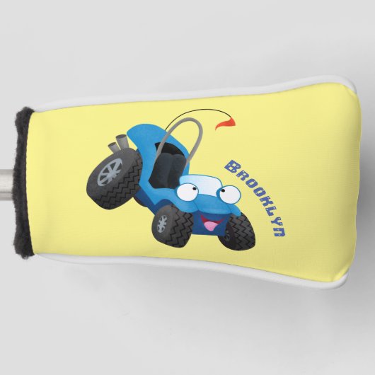 Cute dune buggy offroad voertuig cartoon golfheadcover (Voorkant)