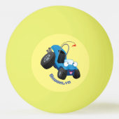 Cute dune buggy offroad voertuig cartoon pingpongbal (Achterkant)