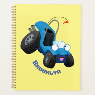 Cute dune buggy offroad voertuig cartoon planner