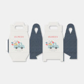 Cute Dusky Blue Any Age Birthday Party Cake Truck Bedankdoosjes (Uitgevouwen)