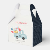 Cute Dusky Blue Any Age Birthday Party Cake Truck Bedankdoosjes (Voorkant Zijde)