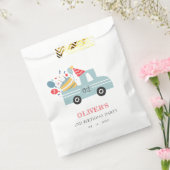Cute Dusky Blue Any Age Birthday Party Cake Truck Bedankzakje (Gezegeld)