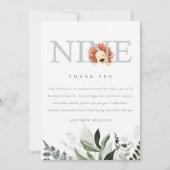 Cute Dusky Blue Lion Foliage 9th 9th Birthday Bedankkaart (Voorkant)