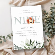 Cute Dusky Blue Lion Foliage 9th 9th Birthday