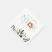 Cute Dusky Blue Lion Foliage 9th 9th Birthday Servet (Hoek)