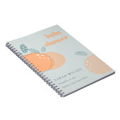 Cute Dusky Blue Oranje Fruity Bold Baby shower Notitieboek (Rechterzijde)