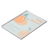 Cute Dusky Blue Oranje Fruity Bold Baby shower Notitieboek (Linkerzijde)
