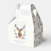 Cute Dusky Deer Floral Crest any Age Birthday Bedankdoosjes (Achterkant)