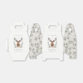 Cute Dusky Deer Floral Crest any Age Birthday Bedankdoosjes (Uitgevouwen)