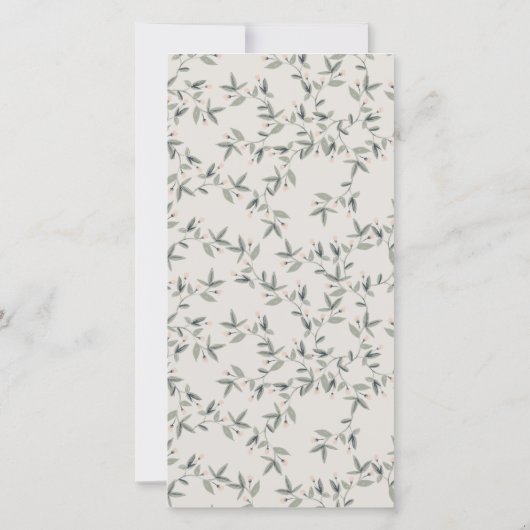 Cute Dusky Deer Floral Crest Weddenemkaart Bedankkaart (Achterkant)