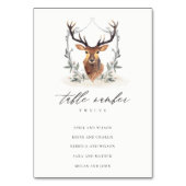 Cute Dusky Deer Floral Crest Wedding Seating Seati Kaart (Achterkant)