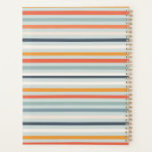 Cute Dusky Oranje Blue Ochre Striped Pattern Planner (Achterkant)
