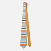 Cute Dusky Oranje Blue Ochre Striped Pattern Stropdas (Voorkant)